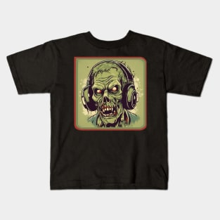 Zombie with headphones Kids T-Shirt